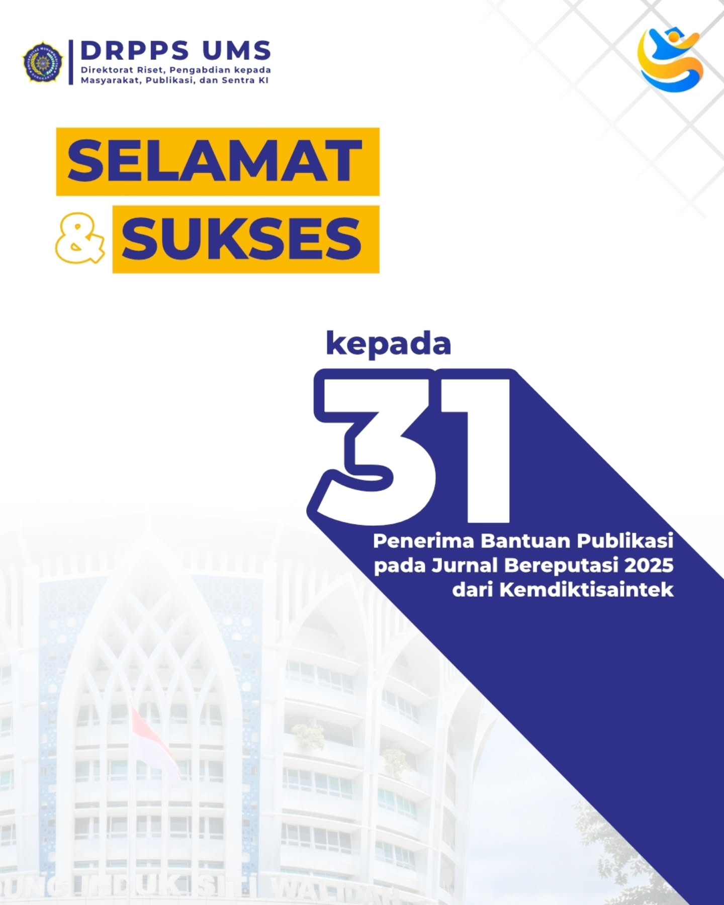 Read more about the article 31 Dosen UMS Raih Bantuan Publikasi Jurnal Bereputasi Tahun 2025 dari Kemdiktisaintek